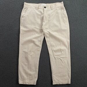 I Love Ugly Slim Kobe Pant Mens Large Linen Blend Chino Beige ILU